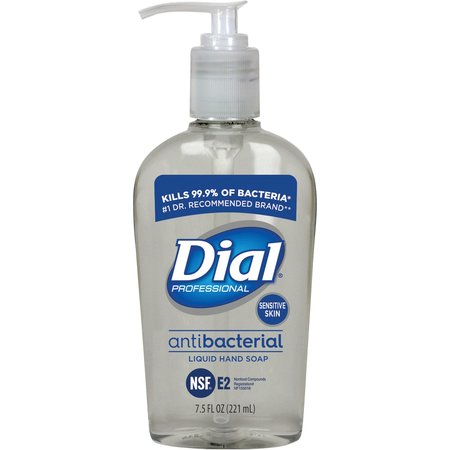 DIAL 7.5 fl oz (221.8 mL) Sensitive Skin Antibacterial Liquid Hand Soap 12 PK DIA82834